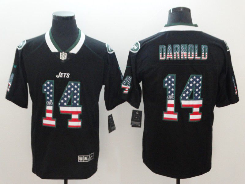 Men New York Jets #14 Darnold Nike USA Flag Fashion Black Color Rush Limited NFL Jerseys->toronto raptors->NBA Jersey